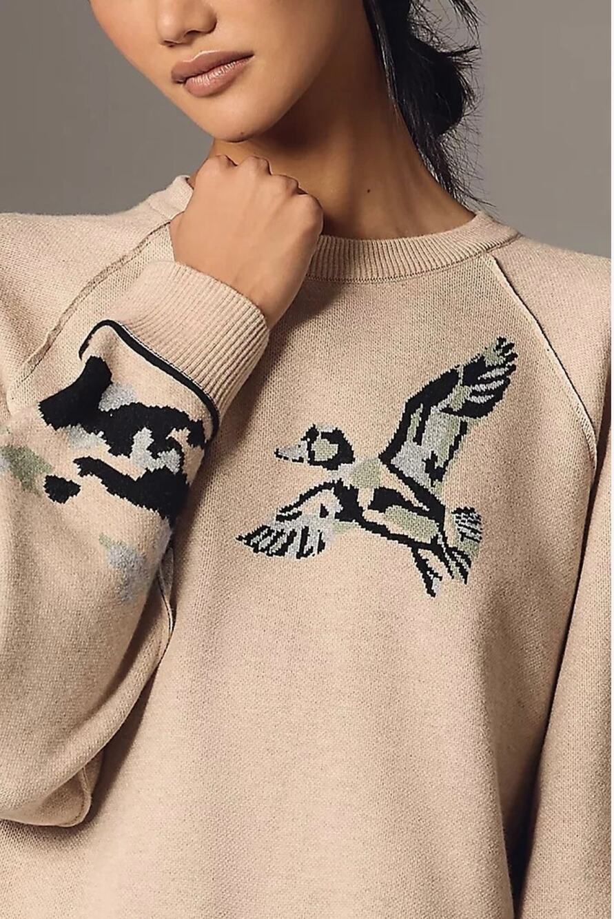 NWT Anthropologie Pilcro The Oaklan cozy knit duck sweater size XXS